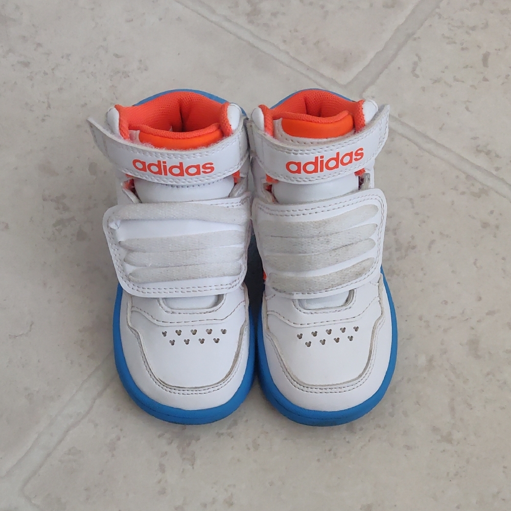 Adidas Mickey Mouse Baby/oddler Boys Shoes Hoops Size 6k Orange/Blue Basketball